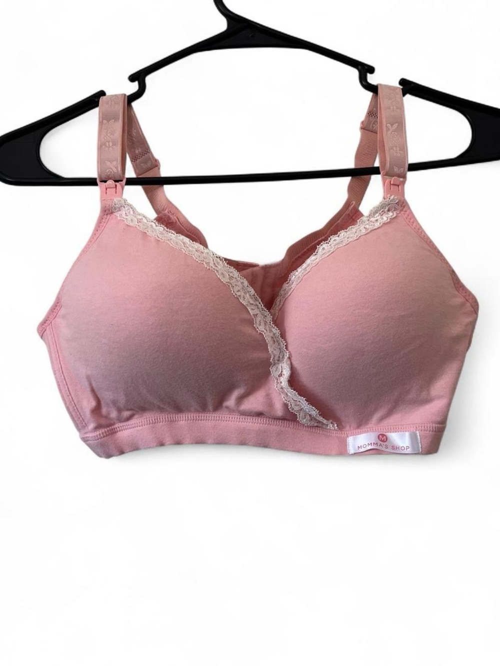 Women’s Large Maternity Nursing Bra Low Cut No Wire Adjustable NWOT Momma’s Shop